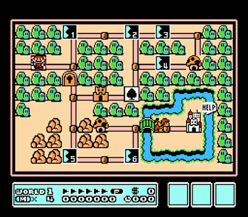 The World 1 map from Super Mario Bros. 3